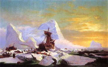  barco - Aplastado en el paisaje marino del barco de hielo William Bradford